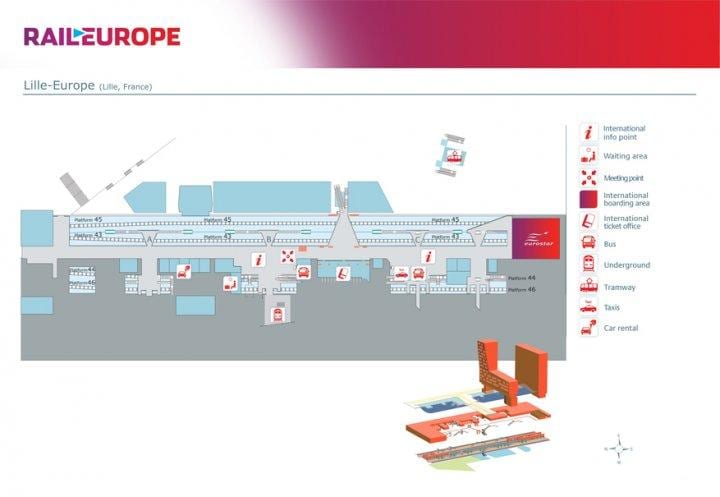 Željeznički kolodvor Lille-Europe na karti