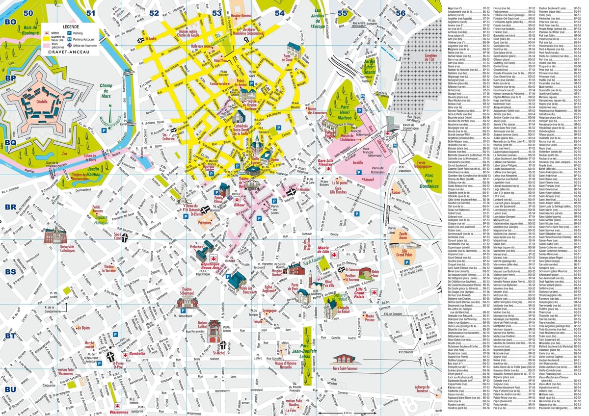 karta centra grada Lille