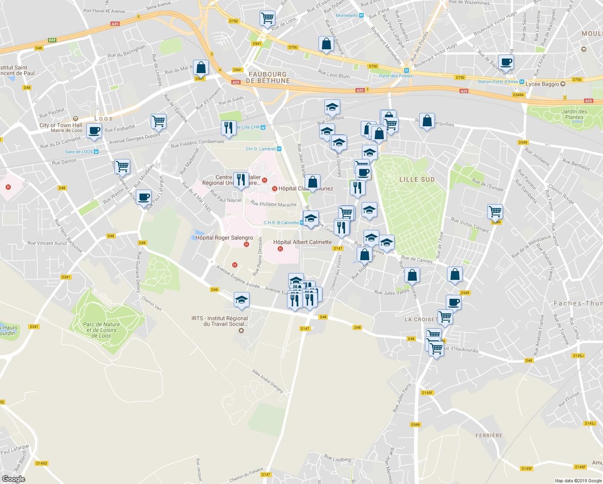 karta trgovine Lille