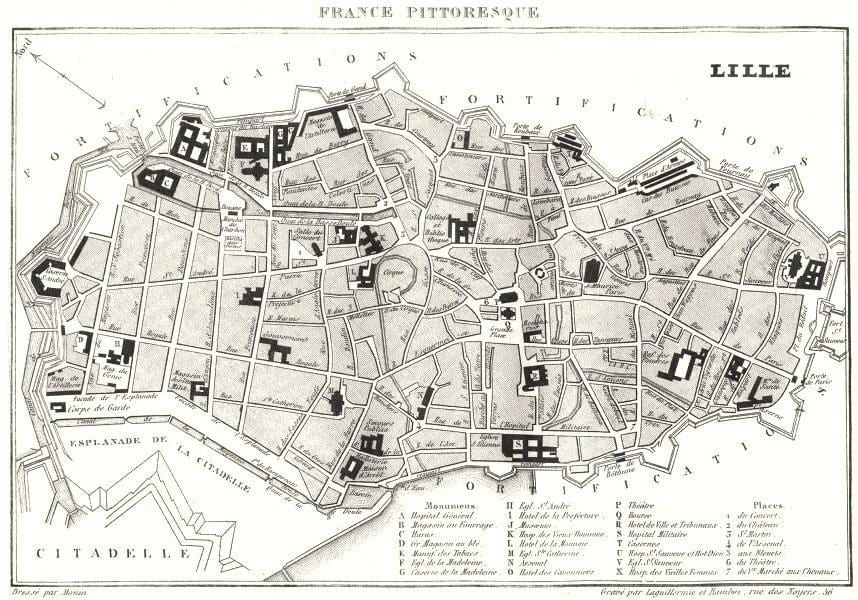 karta Stari grad Lille