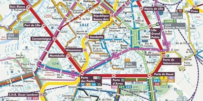 Mapa ulica grada Lille, Francuska